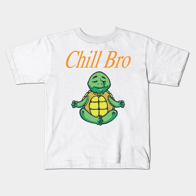 Chilling green Turtle bro Kids T-Shirt by pabrun